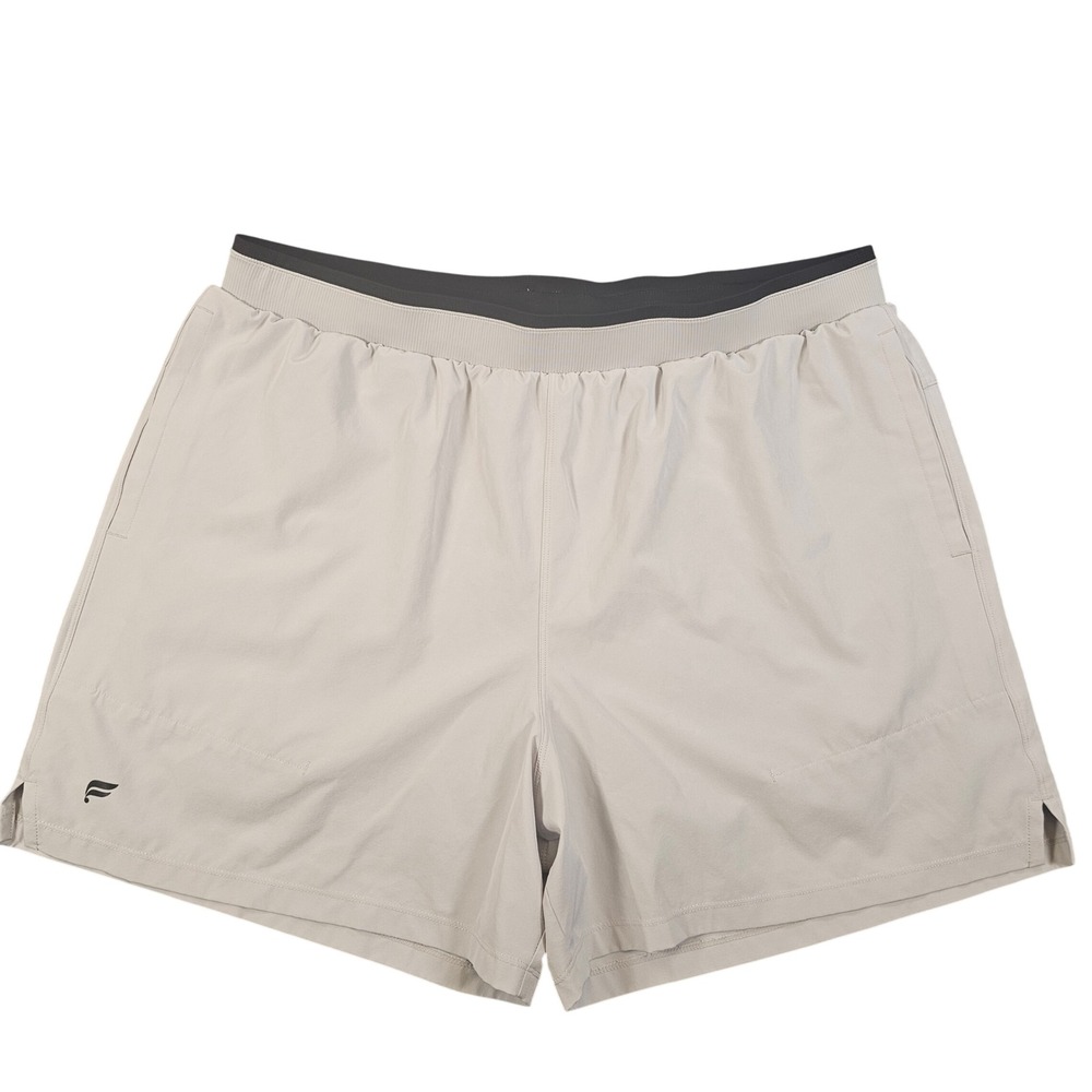 Fabletics Mens Tan Athletic Running Shorts Elastic Waist Internal Drawstring 36